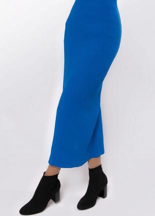 Трикотажная длинная юбка ультрамарин | 74539
