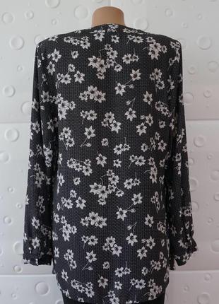 Блуза рубашка в цветочный принт чёрная george размер 123 фото