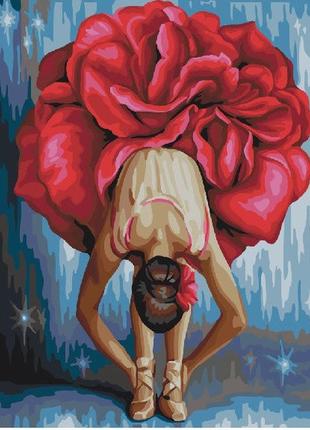 Картина по номерам. brushme "цветочная балерина" gx22465, 40х50 см