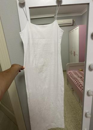 Біла трикотажна сукня zara4 фото