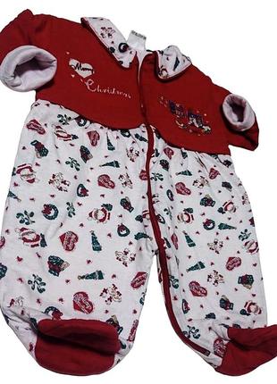 Новогодний рождественский ромпик человечек комбинезон