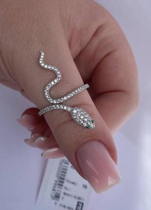 Серебряное кольцо змея1 фото