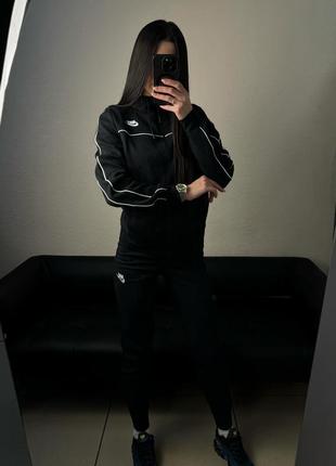 Спортивный костюм nike черный с лампасами найк зип худи джоггеры7 фото