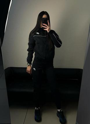 Спортивный костюм nike черный с лампасами найк зип худи джоггеры4 фото
