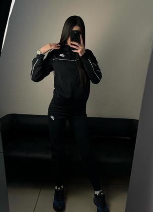 Спортивный костюм nike черный с лампасами найк зип худи джоггеры9 фото