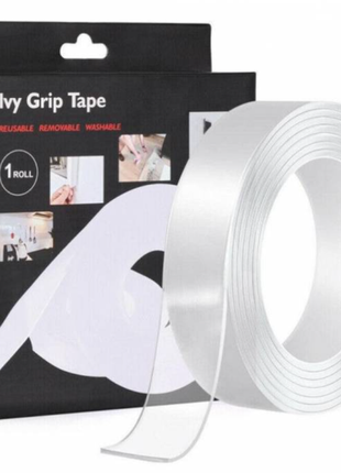 Многоразовая крепежная лента 5 м ivy grip tape / сверхсильная клейкая гелиевая лента1 фото