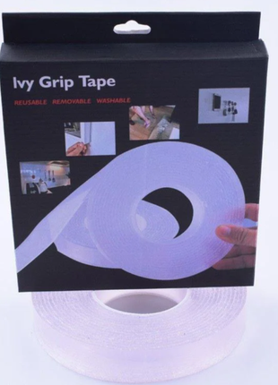 Многоразовая крепежная лента 5 м ivy grip tape / сверхсильная клейкая гелиевая лента5 фото