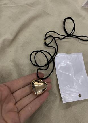 Сердце подвеска на шею чокер сердечко украшение подарок