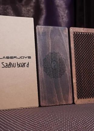 Дошка садху букова дошка sadhu board (масажер для стоп) дерев'яні безпечні шипи10 фото