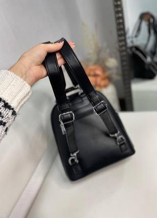 Женский стильный, качественный рюкзак для девушек из эко кожи черный8 фото