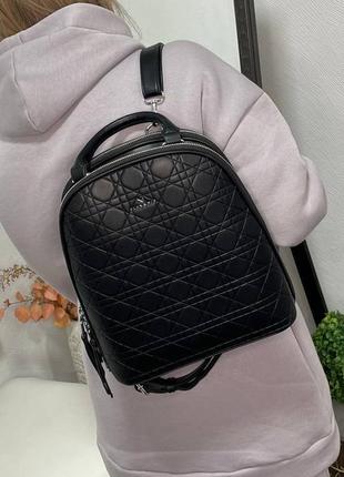 Женский стильный, качественный рюкзак для девушек из эко кожи черный4 фото