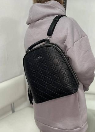 Женский стильный, качественный рюкзак для девушек из эко кожи черный3 фото