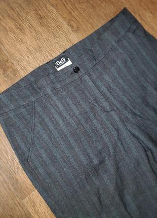 Вовняні прямі штани в смужку зі стрілками dolce&amp;gabbana, шерсть6 фото