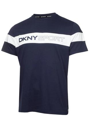 Мужская футболка dkny синий белый лого1 фото