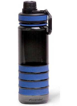 Спортивна пляшка kamille для води 750 мл пластикова із силіконовою вставкою
