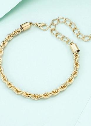 Модный золотистый набор браслетов цепи и кольцо-скоба, 53234 фото