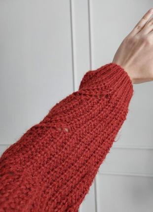 В'язаний светр оверсайз велика в'язка об'ємний вязаный свитер крупная вязка объемный3 фото