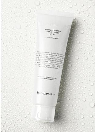 Гель для умывания из 2% салициловой кислоты, склонной к акне transparent-lab blemish control bha cleanser 150 мл