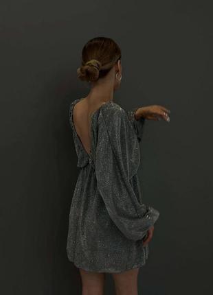 Блестящее люрексовое платье свободного кроя 💥 женское вечернее платье6 фото