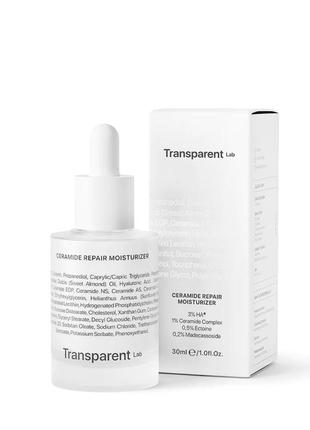 Відновлювальний серум-крем transparent-lab ceramide repair moisturizer 30 мл