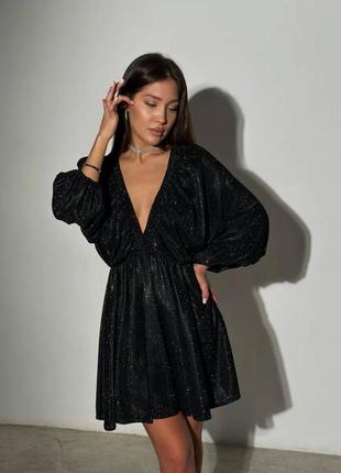 Блестящее люрексовое платье свободного кроя 💥 женское вечернее платье2 фото