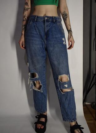 Плотные джинсы с рванками3 фото