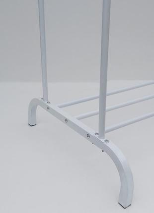 Двойная стойка для одежды белого цвета double floor hanger6 фото