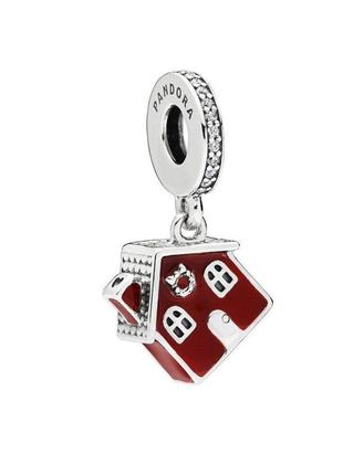 Серебряная бусина pandora новогодний дом шарм новогодний