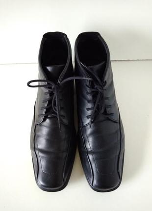 Р 40-41 26,7 см черные кожаные ботинки на шнурках ecco нюанс3 фото