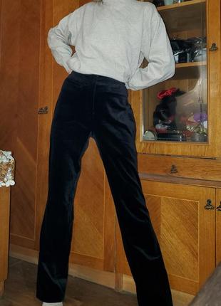 Прямые бархатные велюровые брюки marks&spencer m&s3 фото