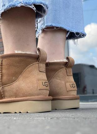 Зимние угги ugg ultra mini chestnut3 фото