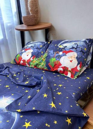Комплект качественного постельного белья, новогоднее постельное белье бязь, хлопок, подарок на новый год