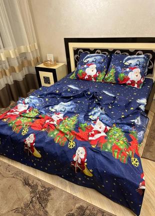 Комплект качественного постельного белья, новогоднее постельное белье бязь, хлопок, подарок на новый год2 фото