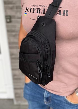 Нагрудна чоловіча сумка бананка слінг текстильна2 фото