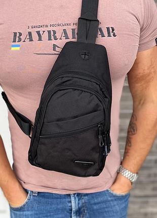 Нагрудна чоловіча сумка бананка слінг текстильна