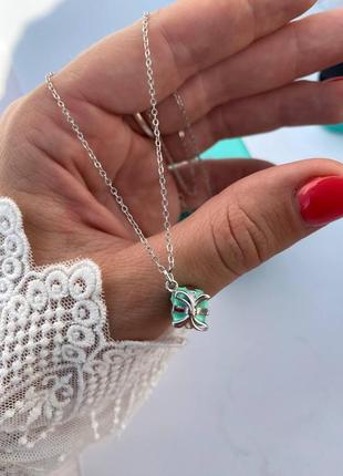 Серебряная подвеска tiffany с всеми лого + мешочек