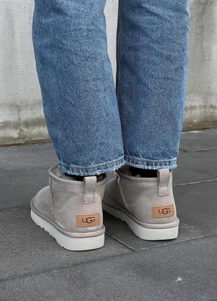 Женские угги ugg ultra mini light grey хит 20235 фото