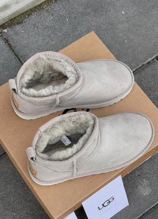 Женские угги ugg ultra mini light grey хит 20237 фото