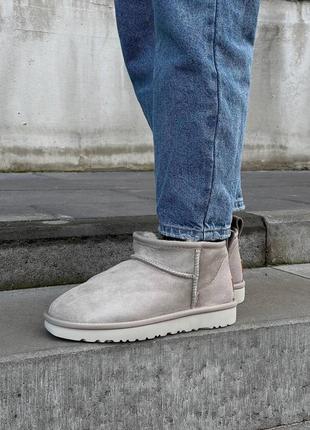 Женские угги ugg ultra mini light grey хит 20238 фото