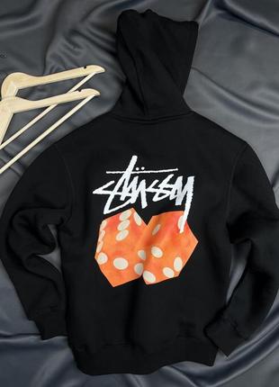 Худі stussy принт на спині | фліс | стуссі стусі ск8 sk8 худі стиль бирки бірки s m l xl с м л хл