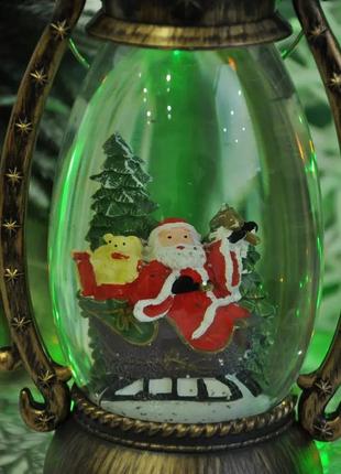 Новорічний музичний ліхтар овальний з підсвічуванням, 28см (n-00-92)