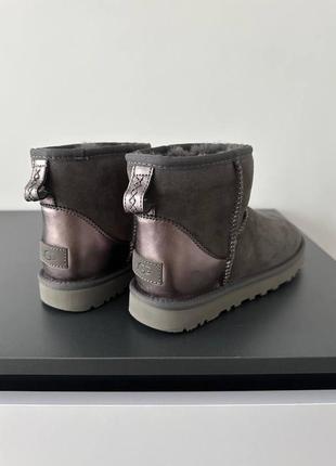 Ugg mini graphite grey lacquer premium  жіночі угги7 фото