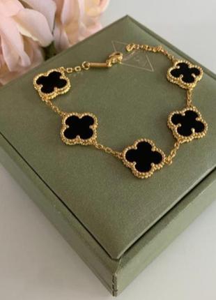 Браслет стиль ванклиф vancleef, покриття золотом au 750
