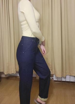Штаны джинси  mom штаны слимы слоучи з манжетами3 фото