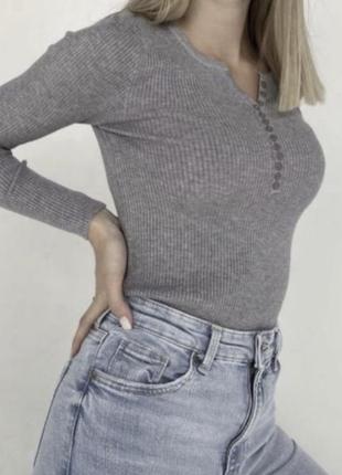 Топ в рубчик 40/42, сірий
