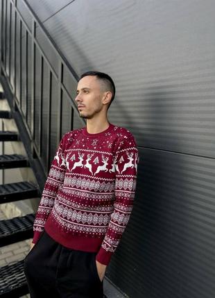 Парные новогодние свитера белые/красные женские и мужские свитер новогодний m, l, xl10 фото