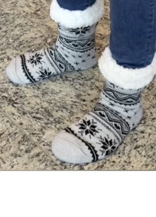 Носки шкарпетки шерсть мех олени5 фото