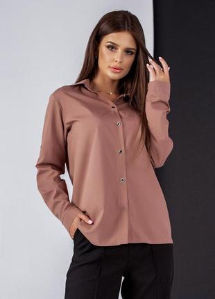 Женская классическая рубашка цвет капучино р.42/44  374350