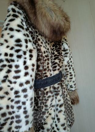 Еко-шубка для підлітка леопардова на зиму4 фото
