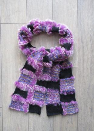 Passigatti шерстяной шарф с мехом кролика